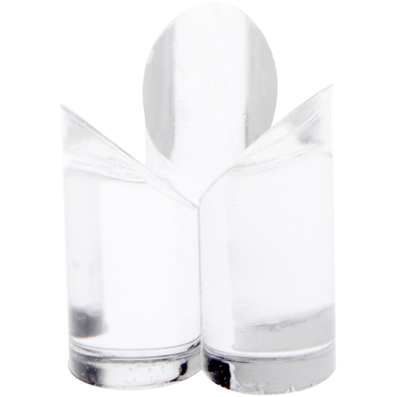 Plymor Clear Acrylic 3-Cylinder Sphere Stand to Hold Egg, Marble, Ball or Sphere, 1.5" H x 1.25" W x 1.25" D